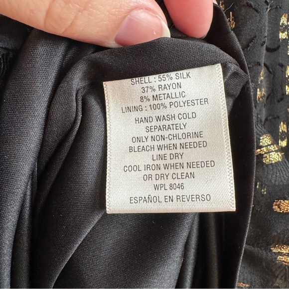 NWOT Maison Jules Black & Gold Metallic Tiered A-Line Dress – Size S - Picture 9 of 9